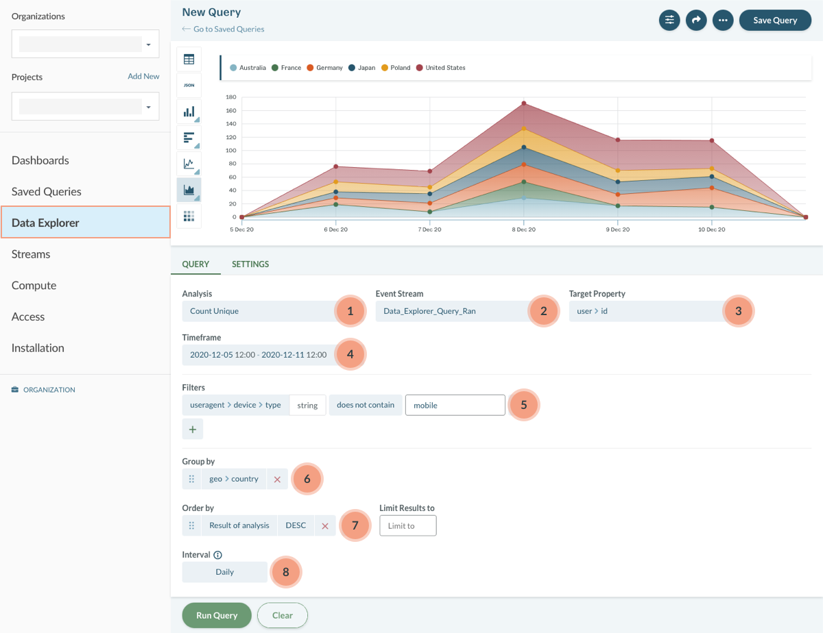 Data Explorer: Run Query