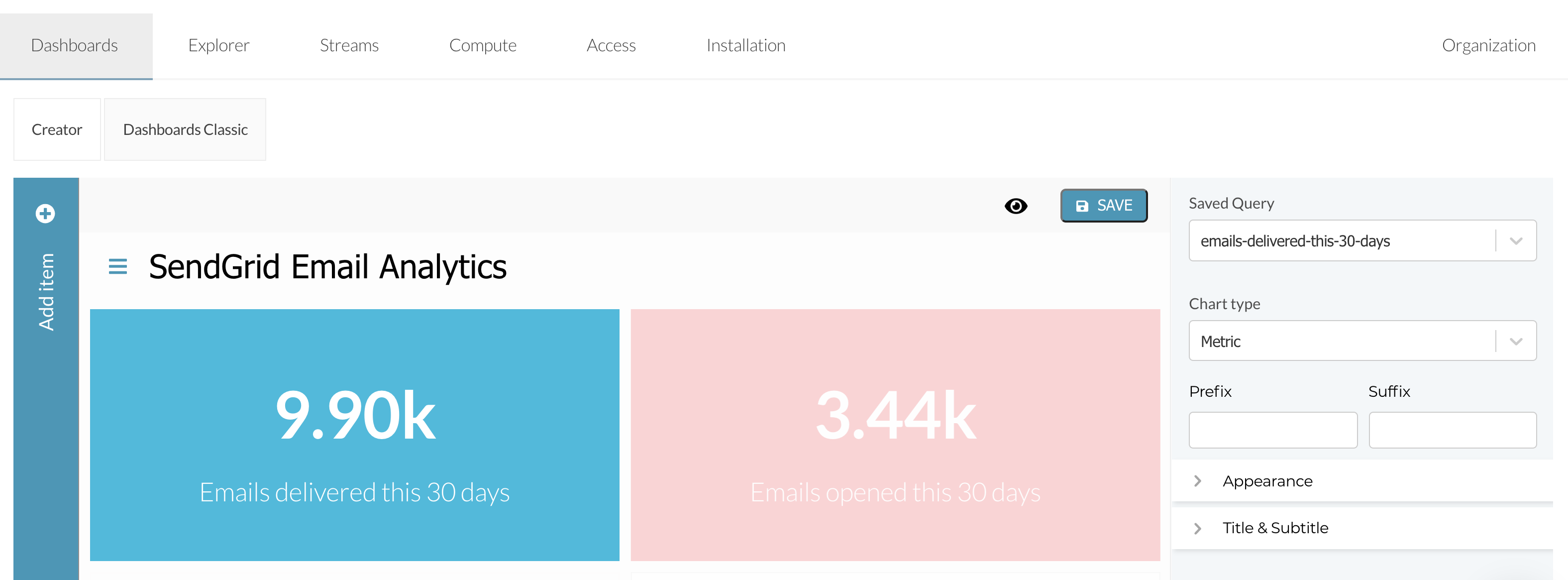 Add Query to Dashboard