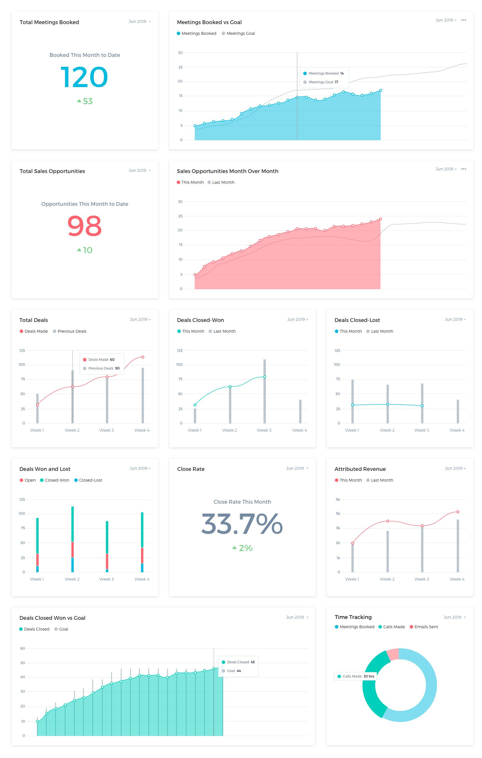 Individual Sales Rep Dashboard Example