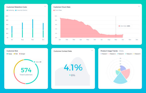 An Example of Customer Success Metrics within a Dashboard