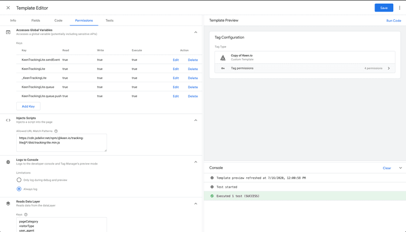 Custom Template Configuration and Image Preview